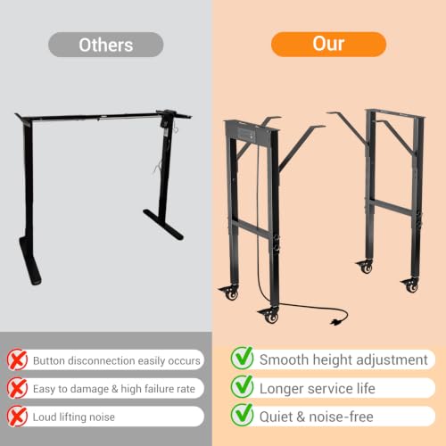 Heavy Duty Workbench Frame,Adjustable Height Metal Standing Desk Table Legs