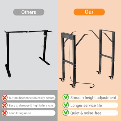 Heavy Duty Workbench Frame,Adjustable Height Metal Standing Desk Table Legs
