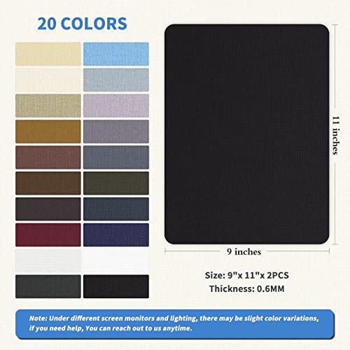 KING MOUNTAIN Canvas Repair Patch 9 x11 Inch 2 Pcs Self-Adhesive Waterproof Fabric Patch for Sofas, Tents, Furniture,Tote Bags, Car Seats (Black) - color: Black, size: Canvas-9"W×11"L-2pcs