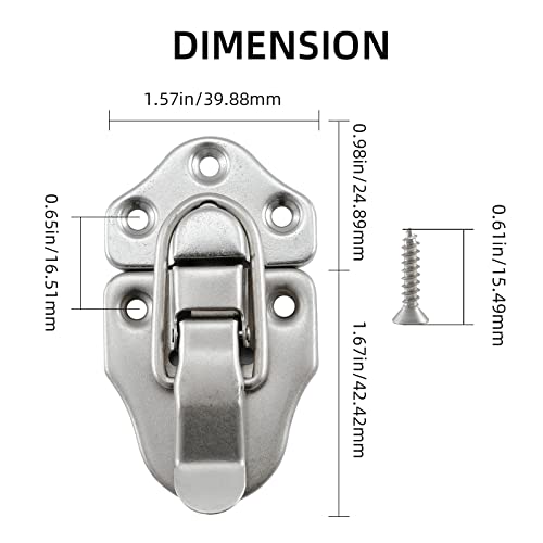 Duckbill Hasp Latches, Small Toggle Box Latches, Satin Nickel, 2 Pack - color: Satin Nickel, size: 2 Sell Pack