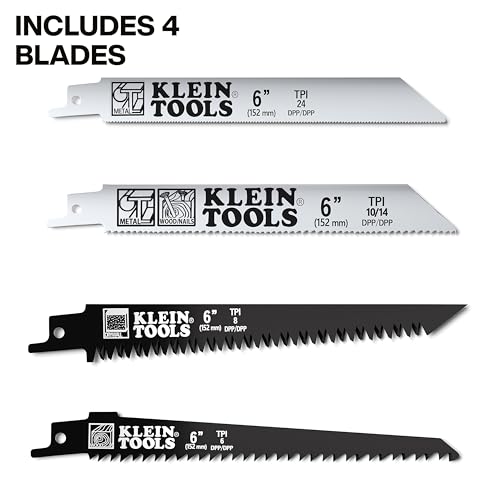 Klein Tools 31757 Folding Multi-Purpose Jab Saw, Multiple Blades Included, Dual-Locking Positions, Cuts Drywall, Metal, Wood, and Plastic - style: Multi-Purpose Jab Saw