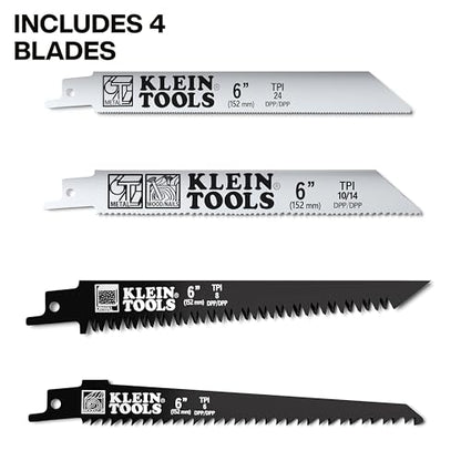 Klein Tools 31757 Folding Multi-Purpose Jab Saw, Multiple Blades Included, Dual-Locking Positions, Cuts Drywall, Metal, Wood, and Plastic - style: Multi-Purpose Jab Saw