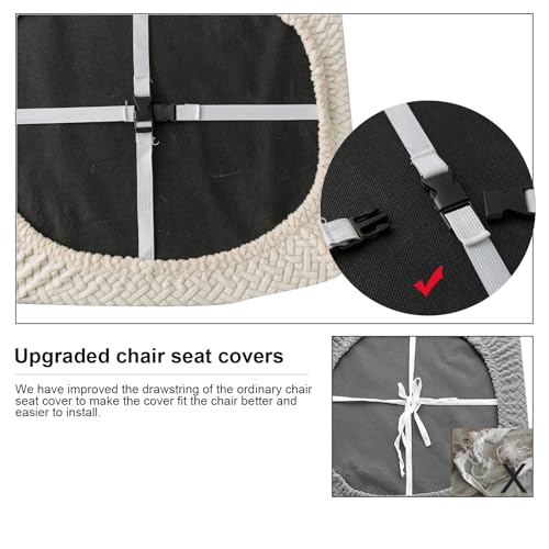 Genina Seat Covers for Dining Room Washable Chair Seat Slipcovers Set of 6 - color: Beige, size: 16-20in Not waterproof
