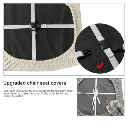 Genina Seat Covers for Dining Room Washable Chair Seat Slipcovers Set of 6 - color: Beige, size: 16-20in Not waterproof