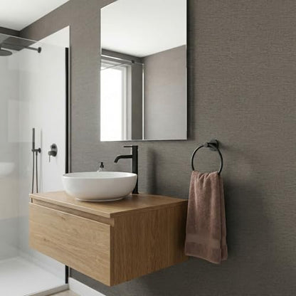WADILE Grasscloth Peel and Stick Wallpaper 15.7in x 78.7in, Textured Contact Paper for Cabinets, Faux Linen Wall Paper Pull and Stick, Fabric Vinyl Wallpaper Self Adhesive Brown Gray - color: Brown Gray, size: 15.7" x 78.7"