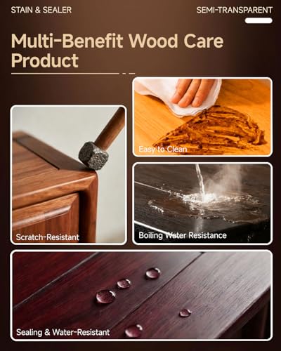 Wood Stain and Sealer in One - Teak - color: Teak, size: 6.35 Fl Oz