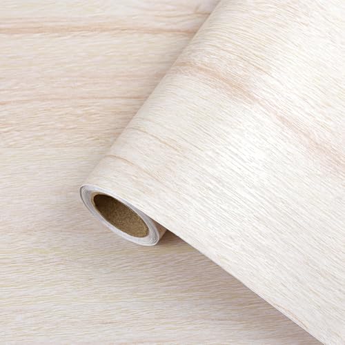 White Wood Contact Paper for Cabinets Wood Grain Peel and Stick Wallpaper A Set of 17.3"x120" Self-adhesive Waterproof Removable Wallpaper for Kitchen Countertops Drawer Shelf Liner Wall Decor - color: White, size: 17.3" x 120"