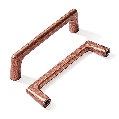 khtumeware 10 Pack 3 Inch(76mm) Hole Centers Vintage Antique Copper Cabinet Pulls, Aged Brass Drawer Pulls Kitchen Cabinet Hardware for Cupboard Drawer Handles Dresser Retro Pulls - color: Antique Copper, size: Cabinet Pulls 3" Hole Center