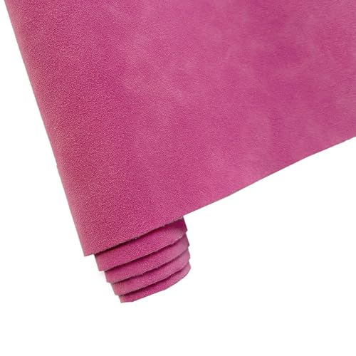 16" x 54" Faux Suede PU Leather Fabric for Crafts, Vintage Vegan Leatherette Fabric for Home Upholstery Handbags Purse DIY Repair Projects (Pink) - color: Pink