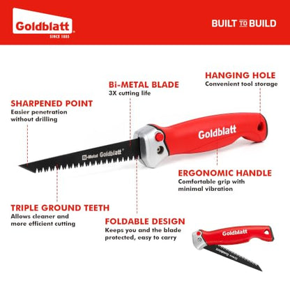 Goldblatt Folding Drywall Saw, 5-Inch Jab Saw for Wallboard, Plywood & PVC - size: Foldable 5" Blade