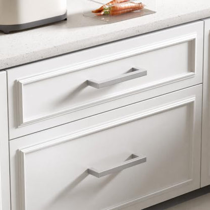 Goldenwarm 30 Pack 5" Brushed Nickel Cabinet Pulls Kitchen Cabinet Handles - color: Brushed Nickel, size: 5in Hole Centers