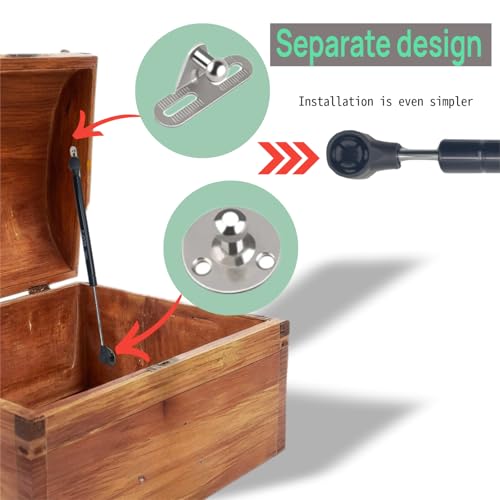 2 Pack 14Inch 150N/33 lbs Soft Close Toy Box Hinges Gas Strut Safety Hinges for Heavy Curved, Round, Arched & Flat Lids, Cabinet(Black) (2, Black) - color: black 150N