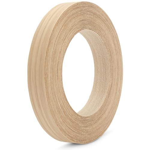 White Oak Edge Banding 3/4 Inch x 50 FT Roll - 8 FT+ Continuous Lengths - Pre-Glued Real Wood - Iron-On, Sanded Smooth Veneer Edging for Furniture & Large DIY Projects - color: White Oak, size: 3/4 in x 50 ft