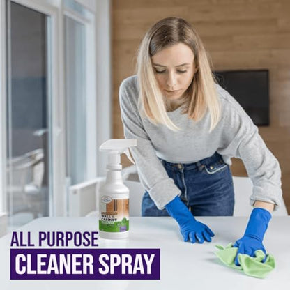 Natural Wall Cleaner Spray for Painted Walls,Ceiling,Cabinets,Baseboard,Wood,Stainless-Lavender Scented, Streak Free Stain Remover Spray for Dirt,Dust,Odor,Oils,Grease-Multipurpose & Deodorizing 24 Oz