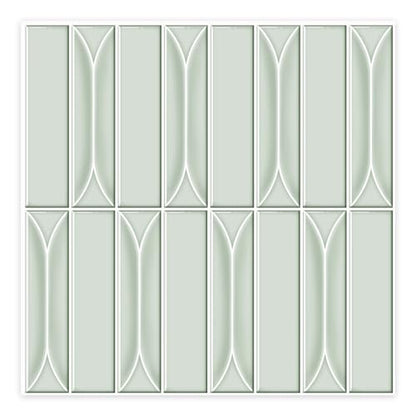 Peel and Stick Backsplash Tiles 12''x12'' Light Green Wall Tile Heat Resistant 10-Sheet Waterproof Vinyl Self Adhesive Glossy Boho Sticker for Kitchen Ceramic Bathroom Living Room - color: Green