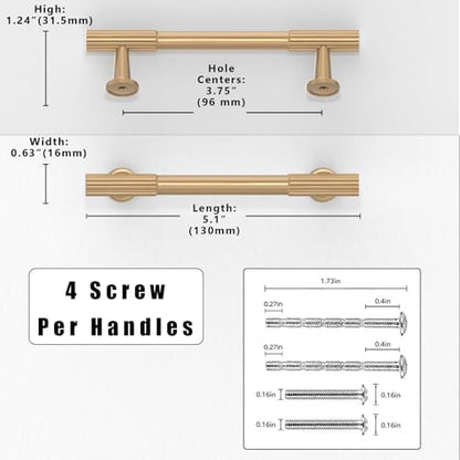 10 Pack Champagne Bronze Cabinet Pulls 3.75 Inch(96mm) Kitchen Cabinet Handles Solid Zinc Alloy Cabinet Hardware Drawer Pulls - color: Champagne Bronze, size: 3.75" Hole Center