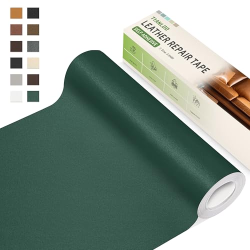 TIANLDD Leather Repair Tape,3.5 x 80 Inches Self Adhesive Leather Repair Patch，Leather Repair Kit for Furniture，Couches,Car Seats,Cabinets,Handbags(Dark Green-Fine Lines) - color: Dark Green-Fine Lines, size: 3.5" x 80"