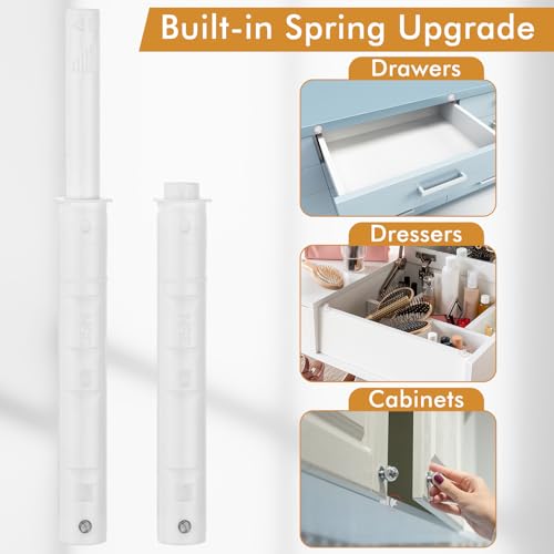 Lounsweer 50 Pack Magnetic Push Latches for Cabinets, White Long - color: White, size: Long