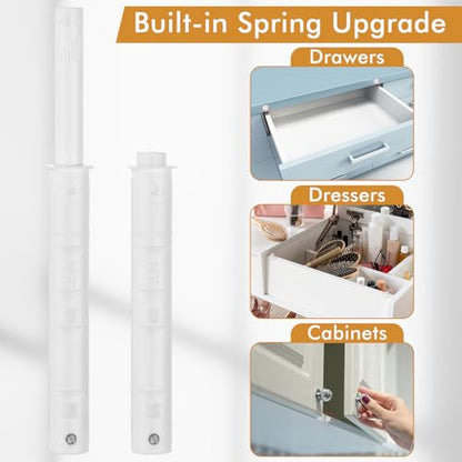 Lounsweer 50 Pack Magnetic Push Latches for Cabinets, White Long - color: White, size: Long