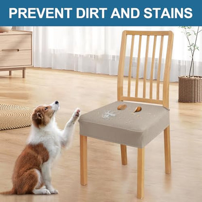 Smiry Waterproof Seat Covers for Dining Room Chairs, Set of 2 - color: Taupe, size: Set of 2