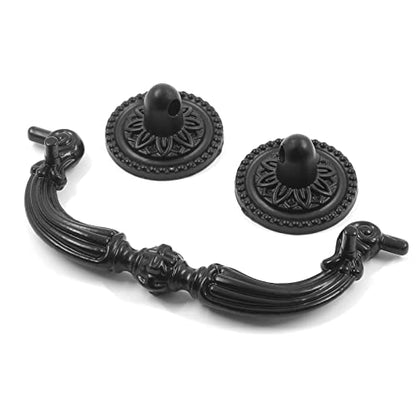 4 Pack 3.5" Hole Center Bail Pull Antique Black Drawer Handle - color: Black, size: 3.5 Inch