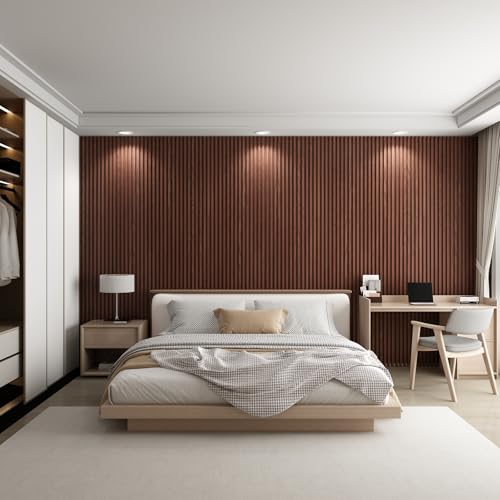 Slat Wall Panel 8-Pack, 118’’x6.1’’, Walnut - size: 118’’x6.1’’-Walnut