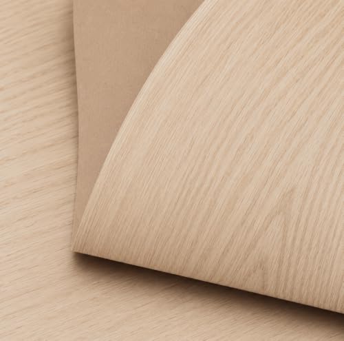 Edge Supply Red Oak Wood Veneer Sheet Flat Cut, 48" x 96", Non Glued, 10 mil Paper Back, “A” Grade Veneer Face – Easy to Apply Oak Veneer Sheet – Veneer Sheets for Restoration of Furniture - color: Red Oak F/C, size: 48" x 96"