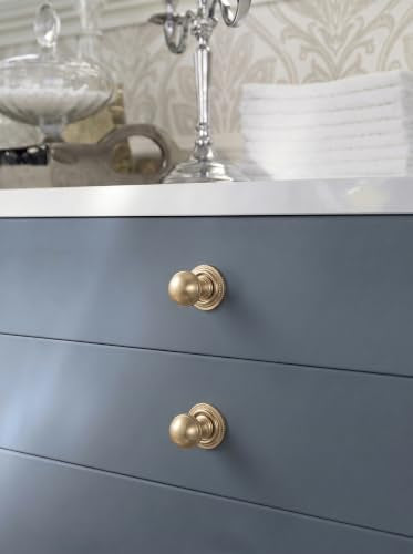 Goo-Ki Cabinet Knobs with Backplate, Champagne Bronze, 6 Pack - color: Champagne Bronze, style: Pearl Cirque Style