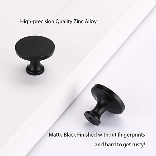 homdiy 5 Pack Matte Black Cabinet Knobs, Solid Zinc Alloy - color: Black, size: 5 Pack