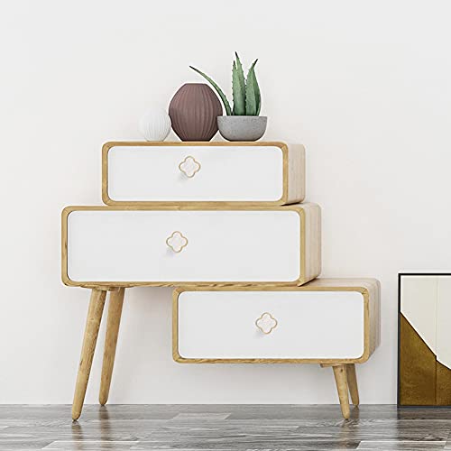 6 Pcs Clover Knobs Four-Leaf Handle Creative Cabinet Drawer Pulls Gold for Dresser Wardrobe Zinc Alloy Single Hole Door Handle(White) - color: White
