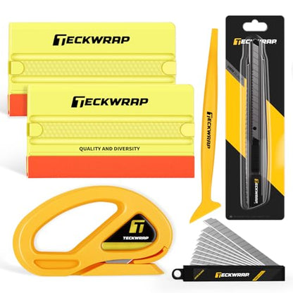 TECKWRAP Vinyl Wrap Tool Kit Window Tint Kit Tools Car Wrap Kit, Squeegee, Retractable Utility Knife, Safety Vinyl Cutter, Vinyl Wrap for Car, Window Tint Car Wrap Vinyl