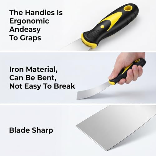 2 Pcs Putty Knife, 1.5" Spackle Knives Stainless Steel Spackle Scraper