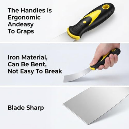 2 Pcs Putty Knife, 1.5" Spackle Knives Stainless Steel Spackle Scraper