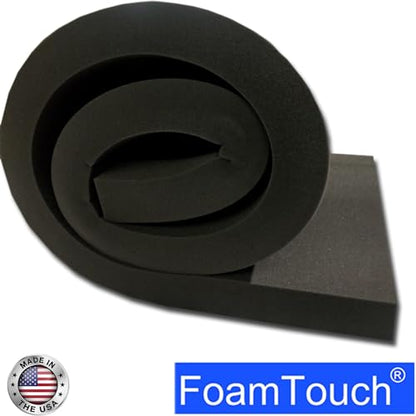 FoamTouch 5" Thick x 36" Wide x 72" Long Charcoal High Density Foam Cushion Ideal For Couch, Bench, Seat Replacement, Wheelchair And More - size: 5" x 36" x 72"
