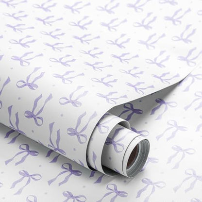 Drydiet Purple Bow Wallpaper Peel and Stick Contact Paper 15.8 x 118.1 - color: Purple, size: 15.8 in x 118.1 in, style: Bow