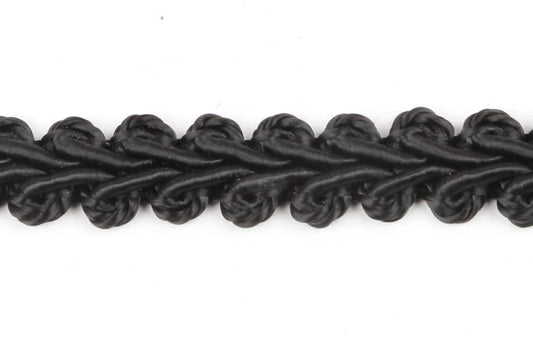 BEL AVENIR Braid Trim Black 1/2 inch 13.6 Yards French Gimp Trim - color: Black