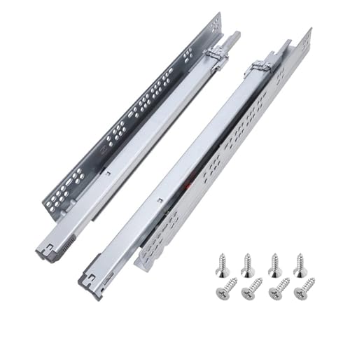 24 Inch Undermount Soft Close Slides. Pack of 4 Pair Full Extension 6-Way Adjustable Slide with 3D Locking Device. Cold Rolled Steel Material with 120 Pound Load Capacity - size: 24 Inch
