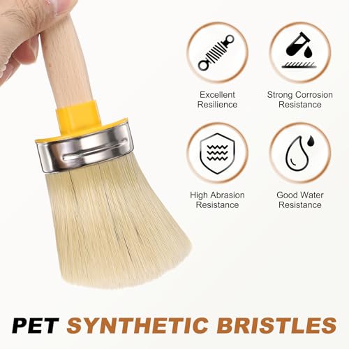 uxcell Wax Paint Brushes 2.3x1.6 Chalk Stencil Brush Oval PET Fiber Wood - size: 2.3 x 1.6 Inch