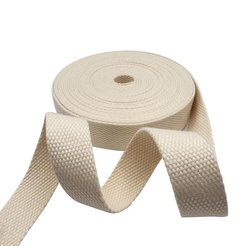 1 Inch Heavy Cotton Webbing 10 Yard Webbing Straps for Bags Handles,Tote Bag Webbing，Cloth Belt,Making Outdoor Supplies - color: Natural