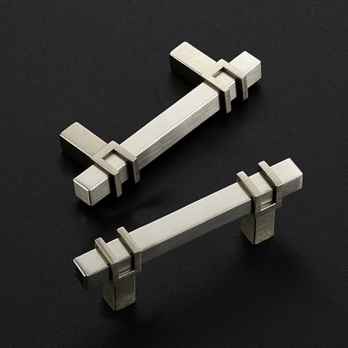 HOME EDIT 25 Pack 2-1/2 inch Brushed Nickel Cabinet Handles, Kitchen Cabinet Handles Drawer Pulls Zinc Alloy Square Bar Kitchen Pulls - color: Brushed Nickel, size: 2-1/2 Inch Hole Center