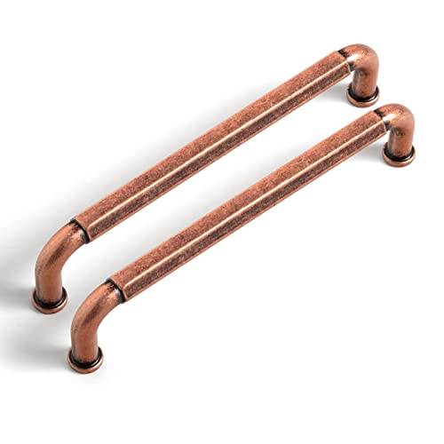 Goo-Ki 6 Pack 5 Inch （128mm） Hole Center Cabinet Pulls Antique Copper Zinc Alloy Kitchen Drawer Pulls Drawer Handles 5.4 Inch Length 2201-AC-128 - color: Antique Copper, size: 5 Inch Hole Centers