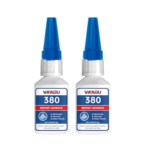 380 Super Glue Black High-Viscosity Instant Adhesive 20g Suitable for Metal Plastic and Rubber 2 Pack - size: 380, style: 2 Pack