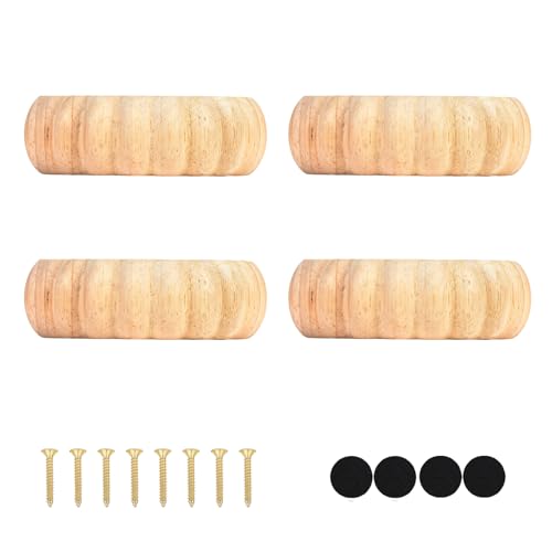 Furniture Legs 1 Inch Unfinished Wood Bun Feet Screw in - size: 1 Inch