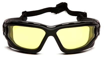 PYRAMEX I-Force Sporty Dual Pane Anti-Fog Goggle, Black Frame/Clear Anti-Fog Lens - color: Amber H2x Anti-fog Lens/ Black Frame