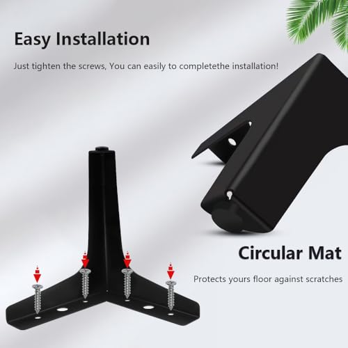 4 Inch Metal Furniture Legs Black - size: 4 inch (4PCS)