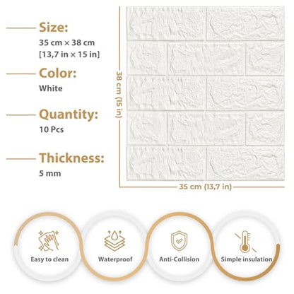 JOLOV 3D Wall Panels Peel and Stick, Waterproof PE Foam (30)