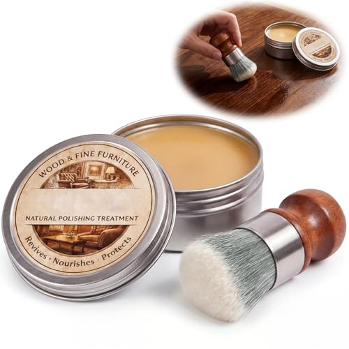 Lens Magic Stuff for Wood Scratch Repair Formula, Lens Magic Stuff Furniture, for Wooden, Leather, Original Leathers Recoloring, Prevent Cracking, Enhances Furniture Texture and Luster(Lncludes Brush)