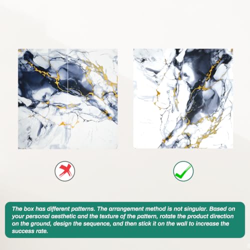 Peel and Stick Wall Panels, Marble Look Tiles for Backsplash, 12 Packs - color: White/Black/Gold, size: 23.6" x 11.8" x 2.2mm