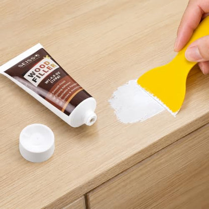SEISSO White Wood Filler 4.5oz Tube Wood Putty for Cracks, Holes, Scratches
