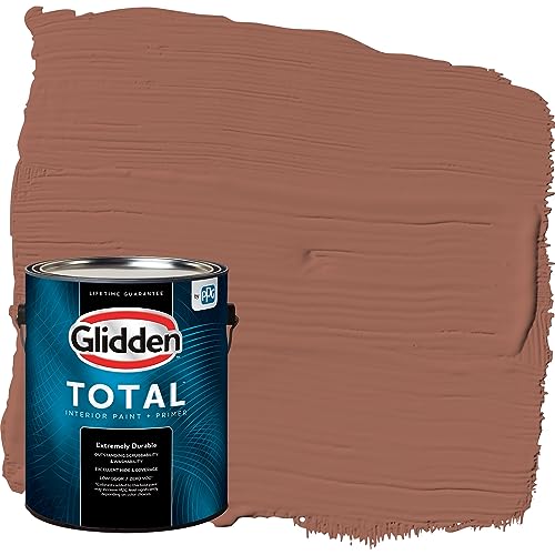 Glidden Total Interior Wall Paint & Primer All-in-One, Apple Brown Betty/Orange, Flat, 1 Gallon - color: Apple Brown Betty, size: 128 Fl Oz (Pack of 1)